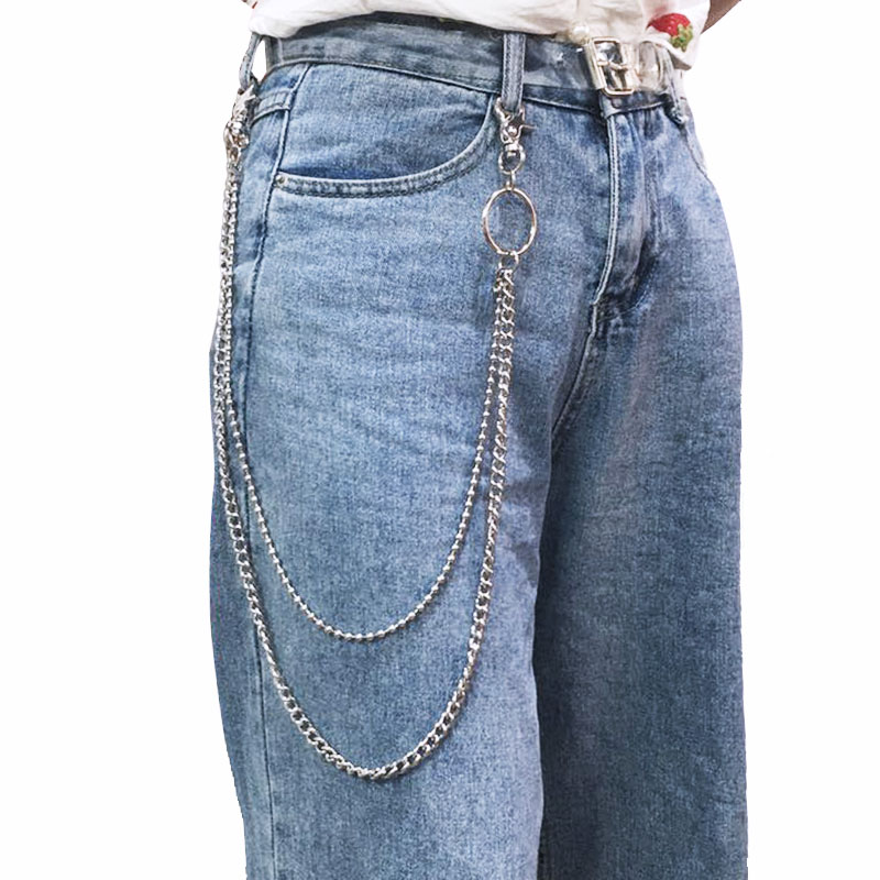 嘻哈双层金属圆珠裤链